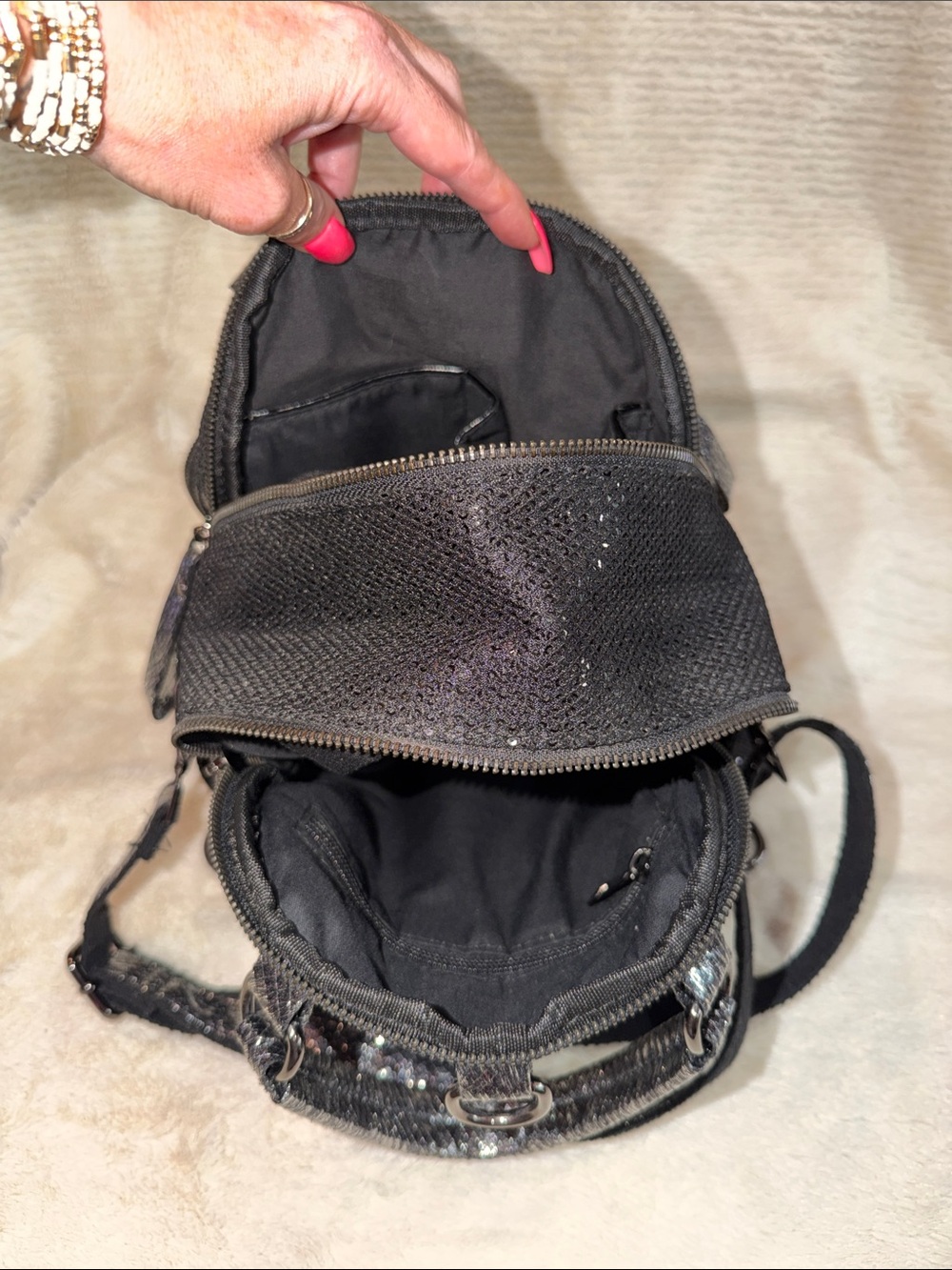 Black Sequin Crossbody Bag - Unbranded - Picture 7 of 7